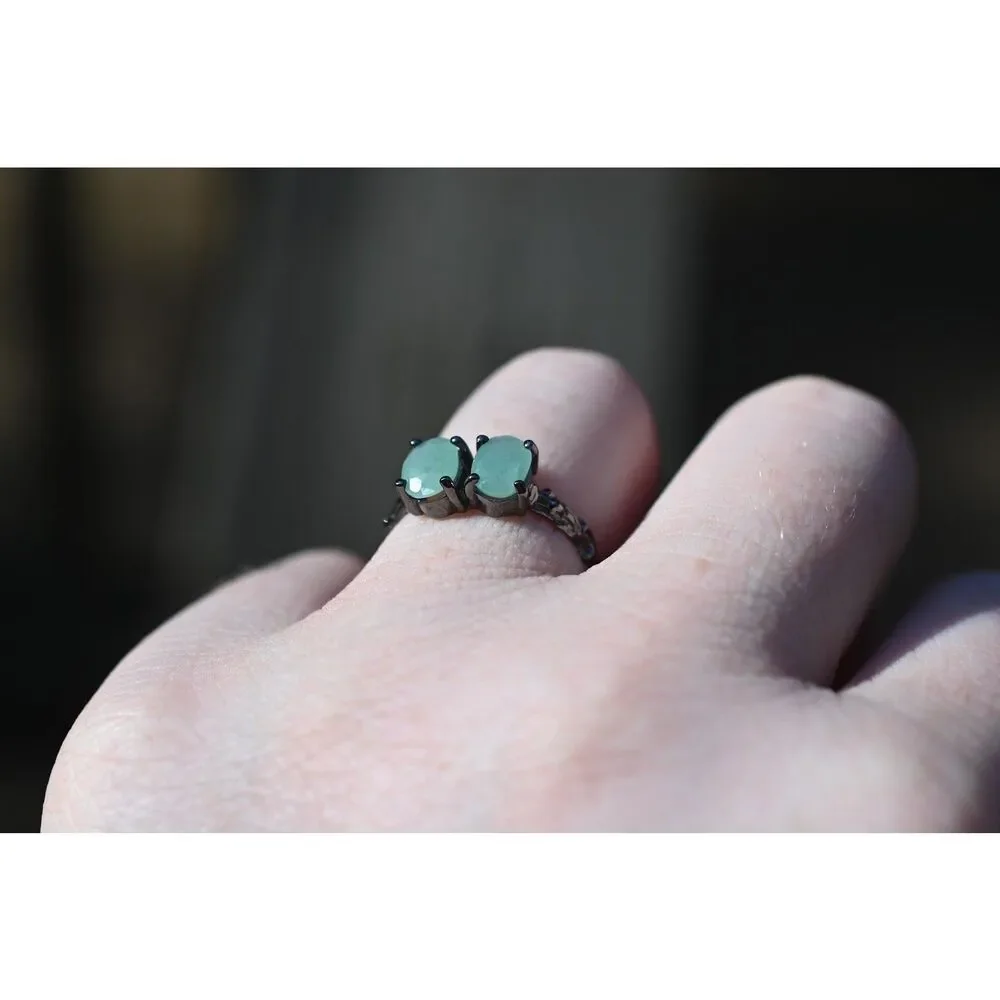 Emerald engagement ring size 7 925 sterling silver